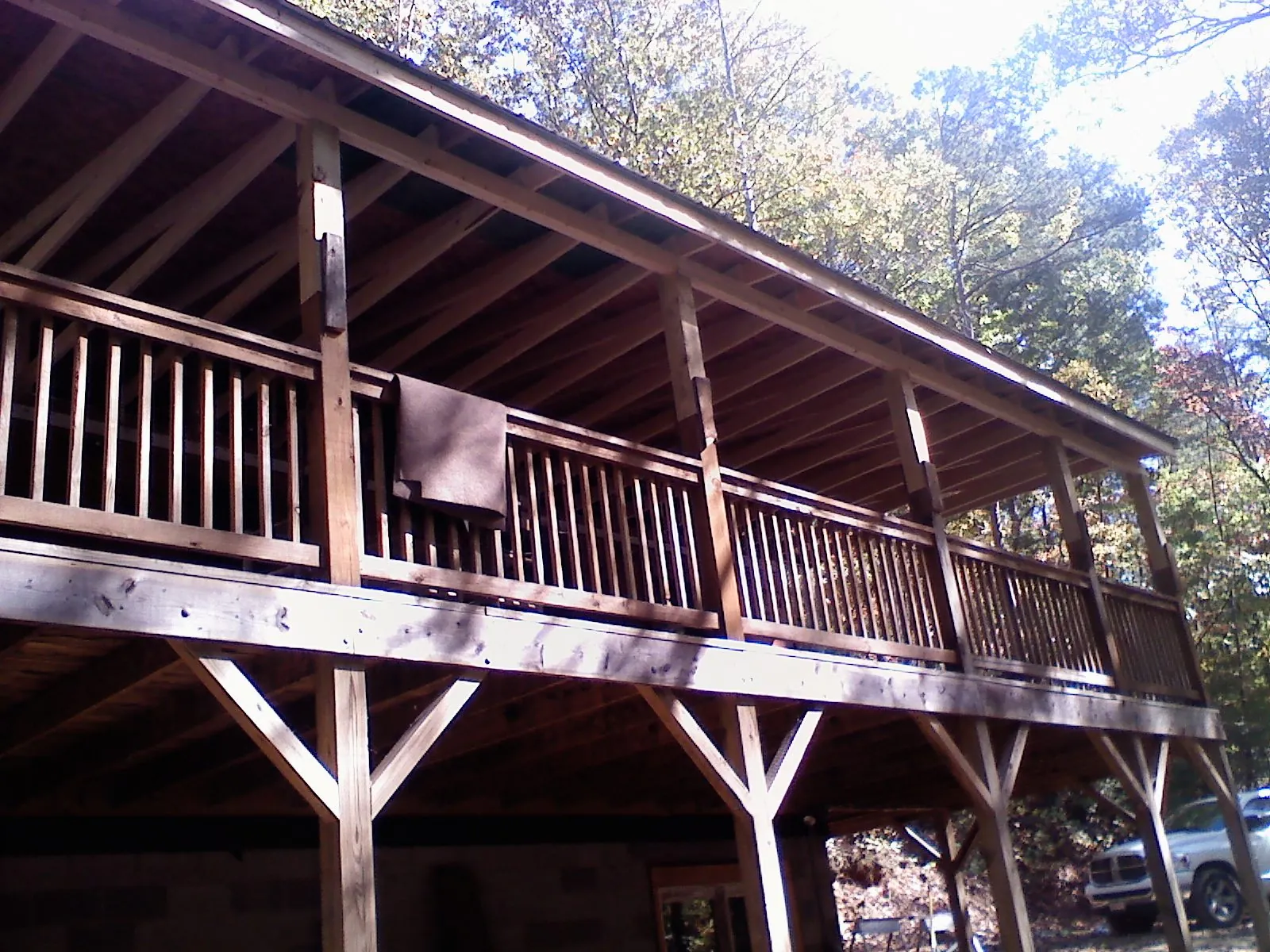 Timber framing under a new elevated porch and deck — Roof Leak Repair in Lemoyne by Roofing Brothers